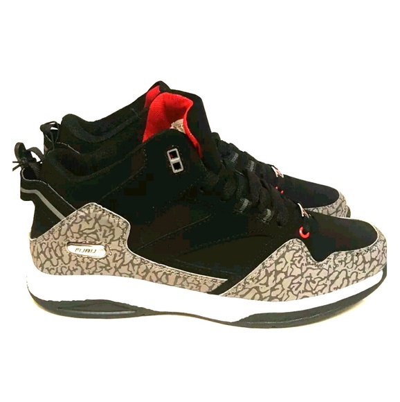 fubu shoes black and red